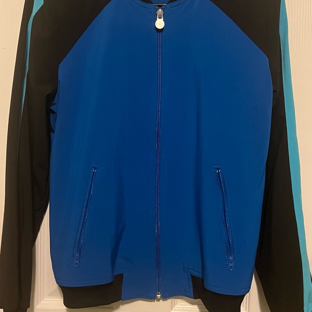 Cherokee Infinity Royal Blue Bomber Scrub Jacket - image 3